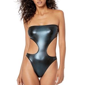 NWT NORMA KAMALI SIDE CUT OUT BISHOP FOIL